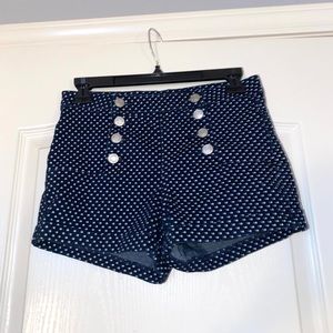 Polka dot high waisted shorts